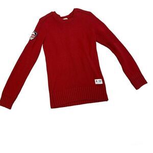 Hudson's Bay Co Women's 2010 Olympics Red Long Sleeve Soft Knitted Sweater Sz M